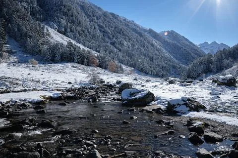 River in pyrenees Foto stock
