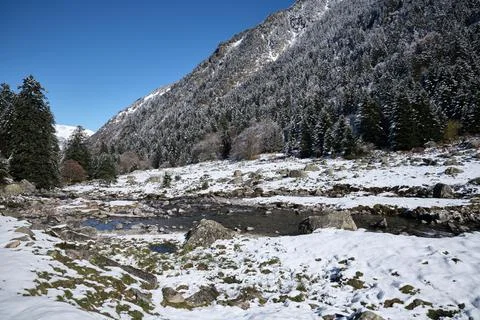 River in pyrenees Stock Photos