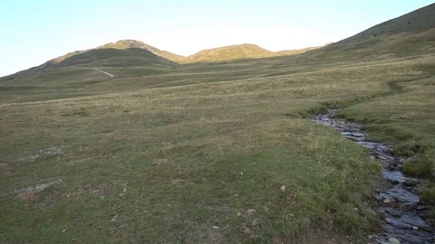 River in the Pyrenees through the valley area of Aran Stock Footage 97789591