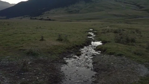 River in the Pyrenees through the valley area of Aran Stock Footage 97791193