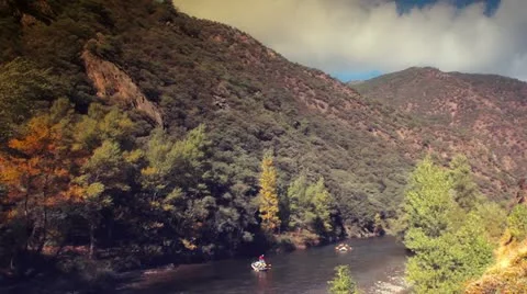 River rafing Pyrenees hd Stock Footage 12426936