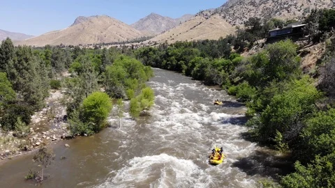 River Rafters on White Water Rapids Stock Footage 110925540