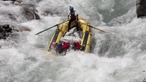 River Rafting On Beas River Babeli District Kullu Manali Himachal Pradesh INDIA. Stock Footage 196963006