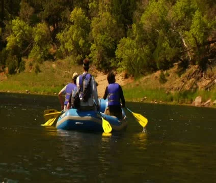River Rafting in the Mountains 3 Stock Footage 21654404