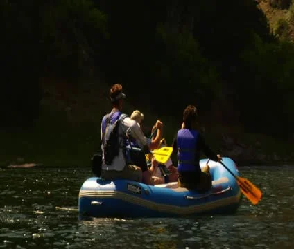 River Rafting in the Mountains Stock Footage 21654372