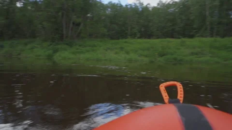 River rafting in summer. Packrafting in wilderness. Stock Footage 134538701