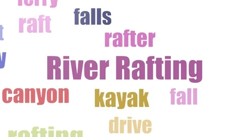 River Rafting Wordcloud Animated Isolated On White Stock Footage 107247055