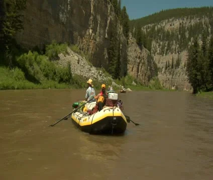 River rafts packed for camping Stock Footage 21620507