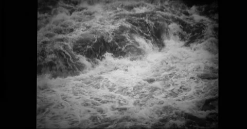 River raging with flood water Stock Footage