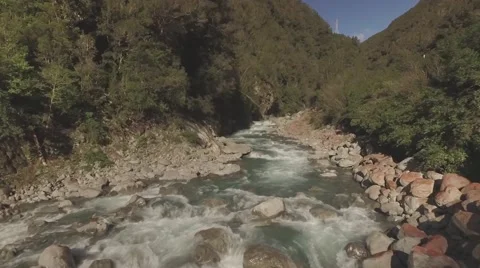 River Rapids Aerial Stock Footage 63492905