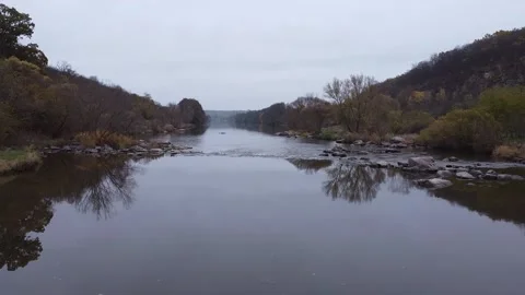 River rapids. Autumn. Video stock 143505900