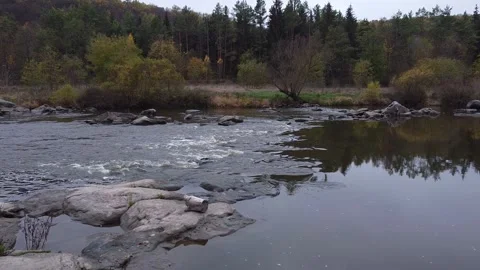 River rapids. Autumn. Video stock 143505908