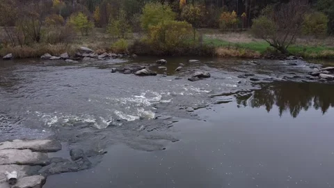 River rapids. Autumn. Video stock 143505918