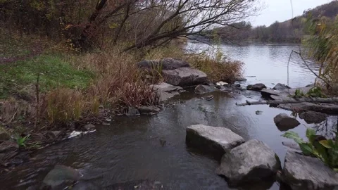 River rapids. Autumn. Video stock 143505943