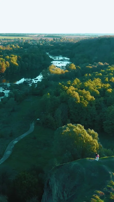 River with rapids. Beautiful fall nature by the river. Vertical video. Video stock 288219023