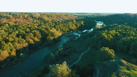 River with rapids. Beautiful fall nature by the river. Aerial view. 库存影片 288220084