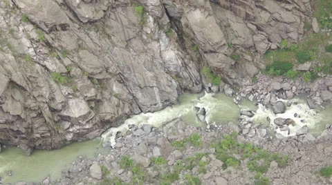 River Rapids in Canyon Stock Footage 26079529