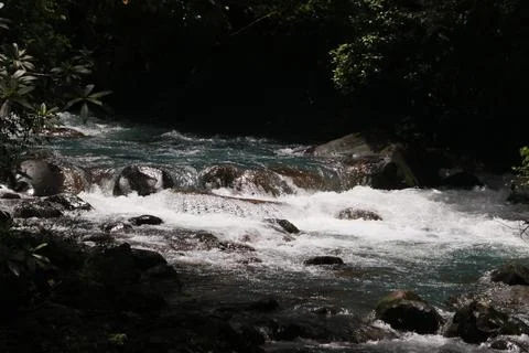 River rapids of clean, clear, blue water Stock Photos