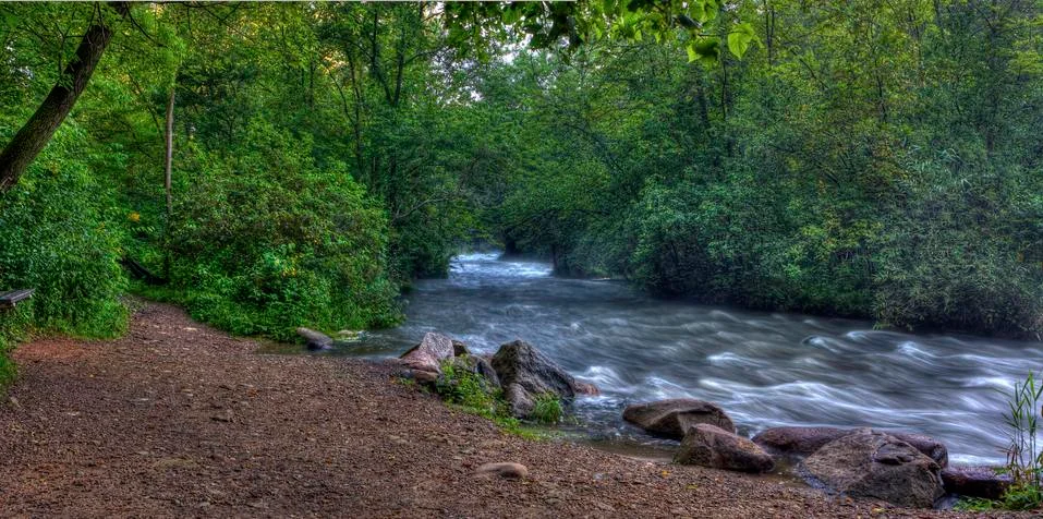 River rapids in hdr Stock Photos