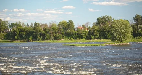 River rapids panning tilting view 库存影片 115064796