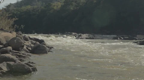 River Rapids at remote Guyana and Brazil frontier Stock Footage 30670014