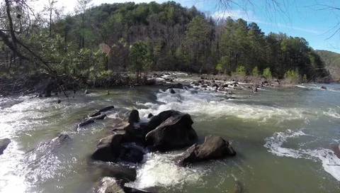 River Rapids Rushing down Stream 2.7K 스톡 동영상 73125025