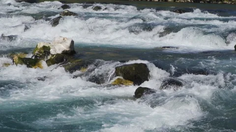  River rapids in slow motion, close up shot. Stock Footage 127958138