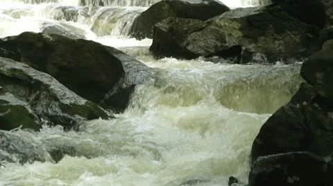 River Rapids in Slow Motion Stock Footage 12009049