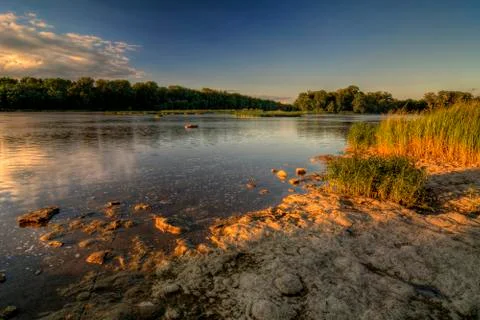 River rapids sunset Stock Photos