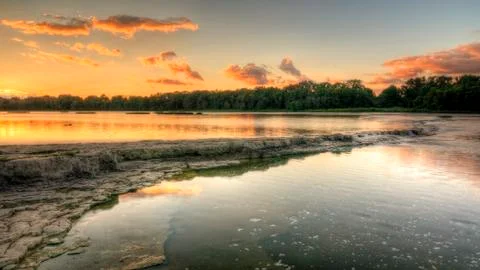 River rapids sunset Stock Photos