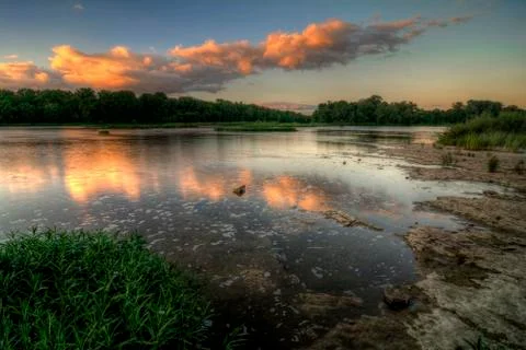 River rapids sunset Stock Photos