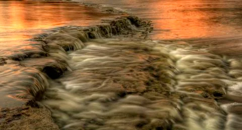 River rapids sunset Stock Photos