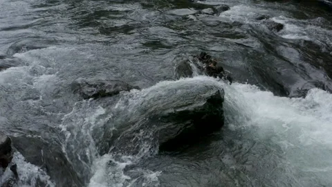 River rapids top view of crystal clear water 2 Stock Footage 137875101