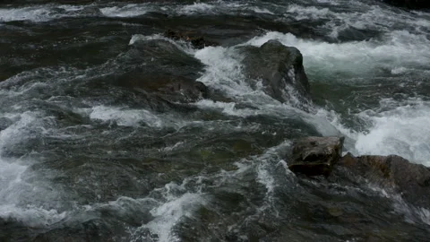 River rapids top view of crystal clear water 3 Stock Footage 137875290