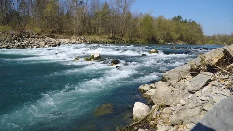 River rapids wide shot. Stock Footage 127957992