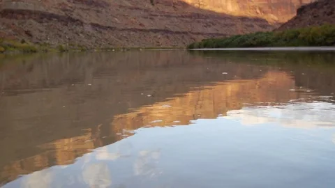 River reflection sunrise Video stock 82542239