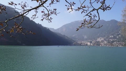River Reflections Beneath Towering Peaks Видео 337629689