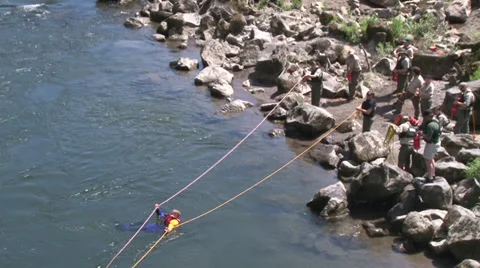 River Rescue Ropes 2 Stock Footage 38161222