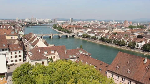 River Rhine, Basel 库存影片 37847658
