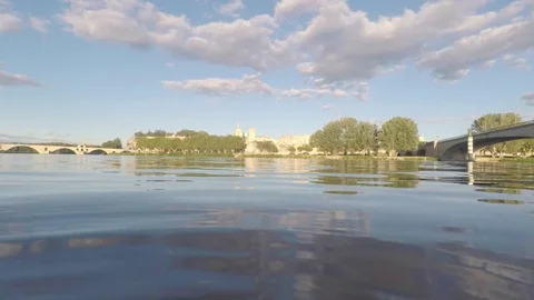 The river the Rhone in avignon Stock Footage 83212690