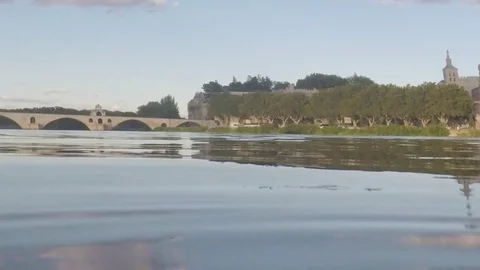 The river the Rhone in avignon Stock Footage 83212744