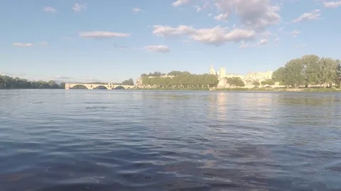 The river the Rhone in avignon Stock Footage 83213174