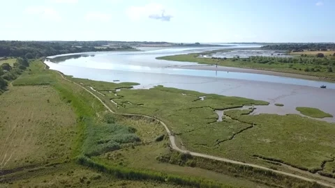 River Rise Drone Shot Stock Footage 140508496