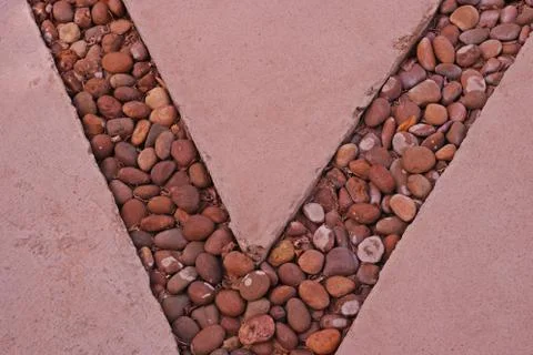 River Rock pebbles background on floor Stock Photos
