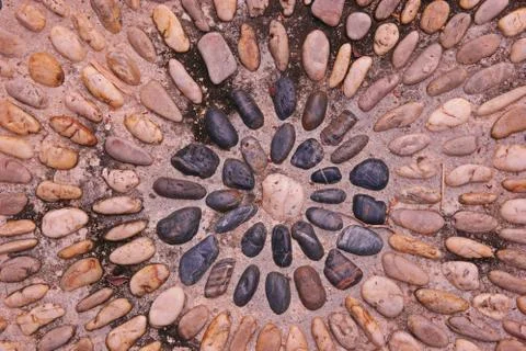 River Rock pebbles background Stock Photos