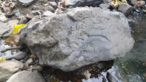 River rock texture in water flow Stock Footage 304655281