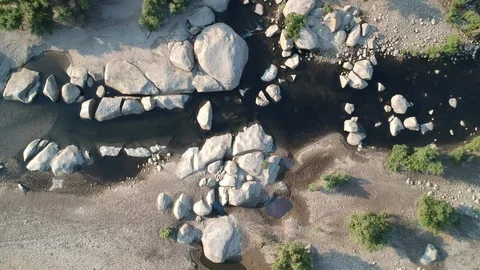 River with rocks - drone shot Stock Footage 107880327