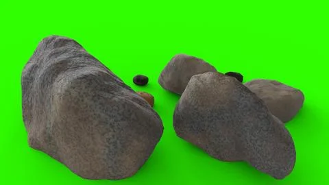 River rocks with green background イラスト素材