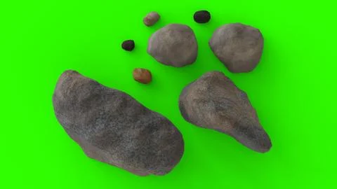 River rocks with green background イラスト素材