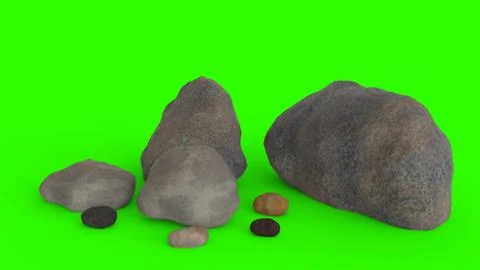 River rocks with green background イラスト素材